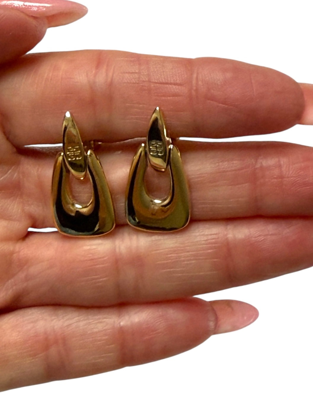 Givenchy Vintage “Doorknocker” Gold Plated Clip-On Earrings