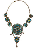 Poggi of Paris Light Blue and Turquoise Pendant Necklace