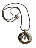 Dior Silver Tone Oval DIOR letters Pendant Necklace