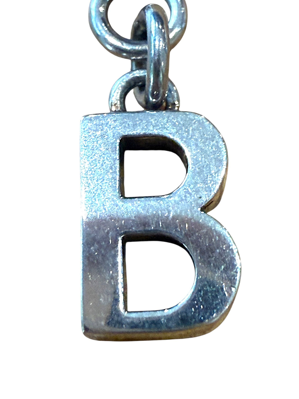 Balenciaga Typo Valentine Logo Silver Tone Necklace