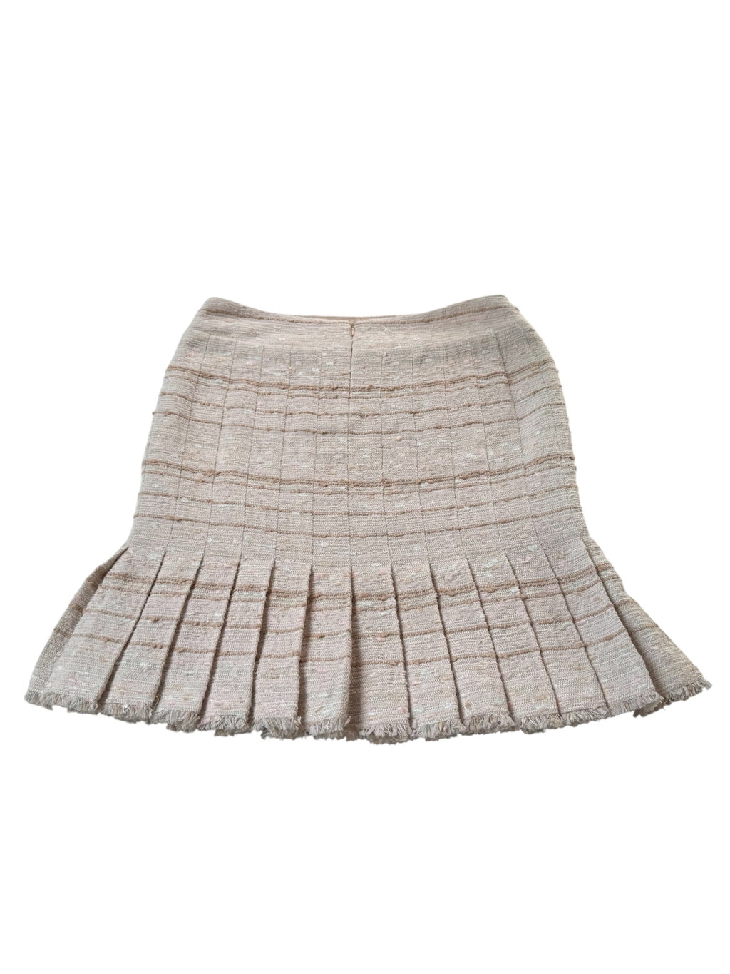 Chanel Pink White and Beige Bouclé Knee Length Skirt