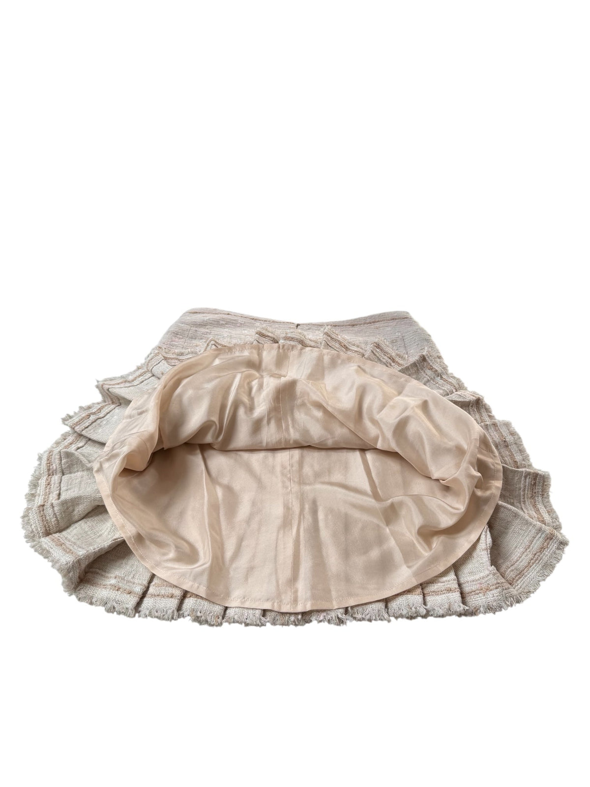 Chanel Pink White and Beige Bouclé Knee Length Skirt