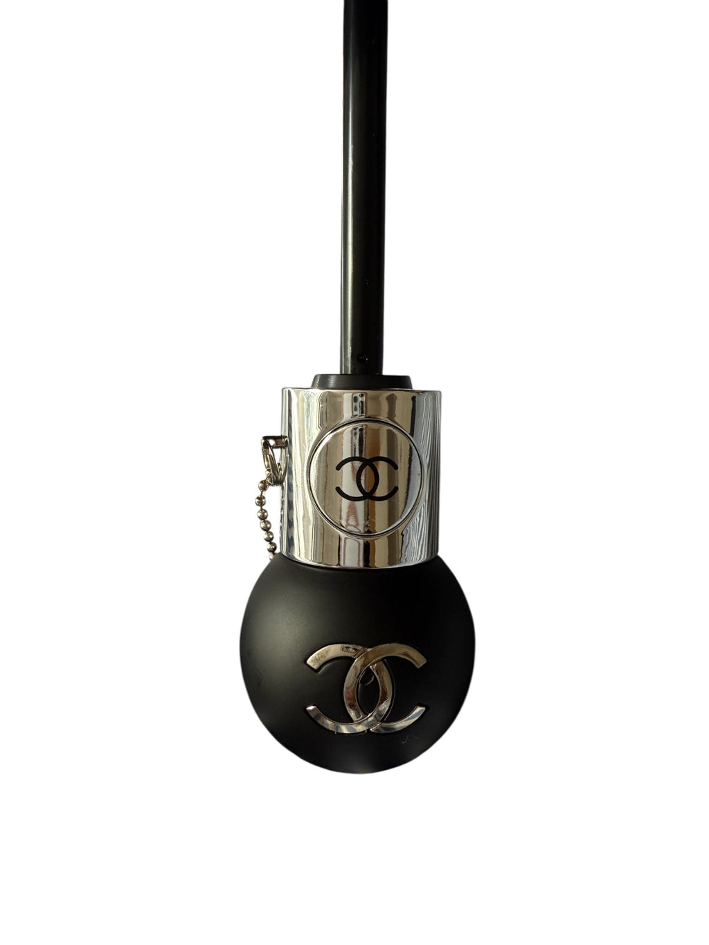 Chanel Cream and Black Automatic Open/Collapse Umbrella