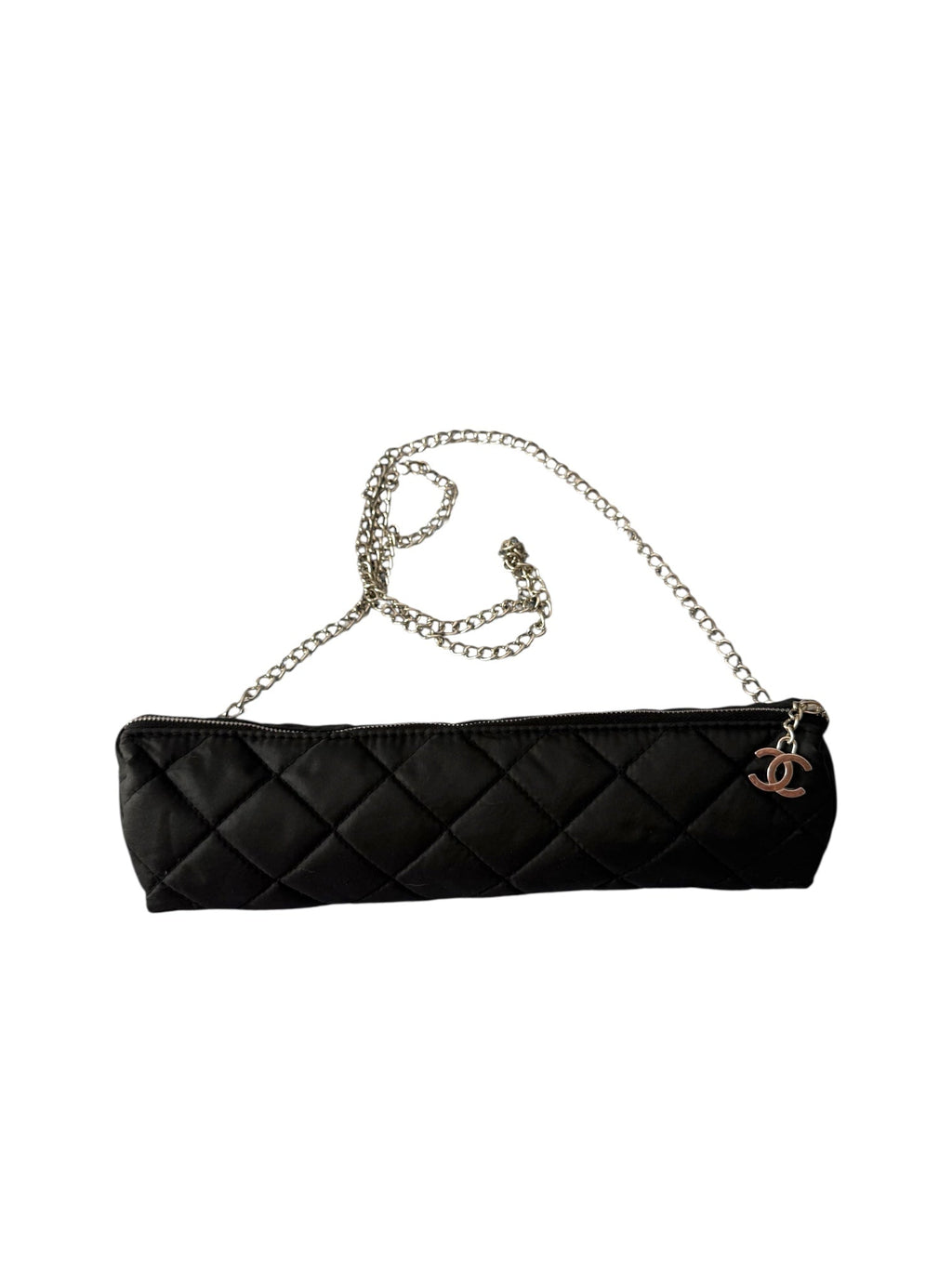 Chanel Cream and Black Automatic Open/Collapse Umbrella