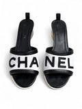 Chanel White Mules with Clear Block Heels