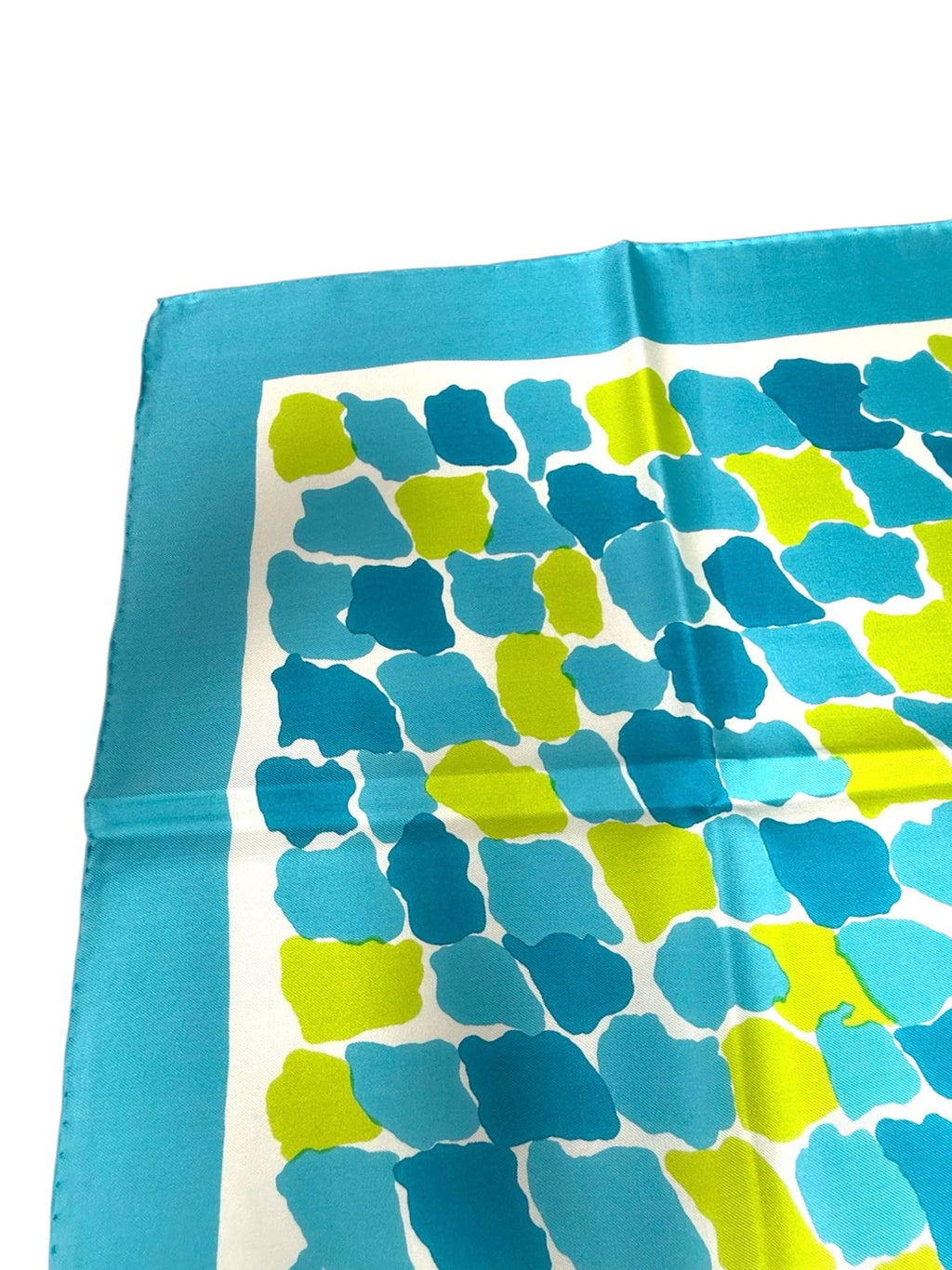 Givenchy Blue Green and Yellow Silk Scarf