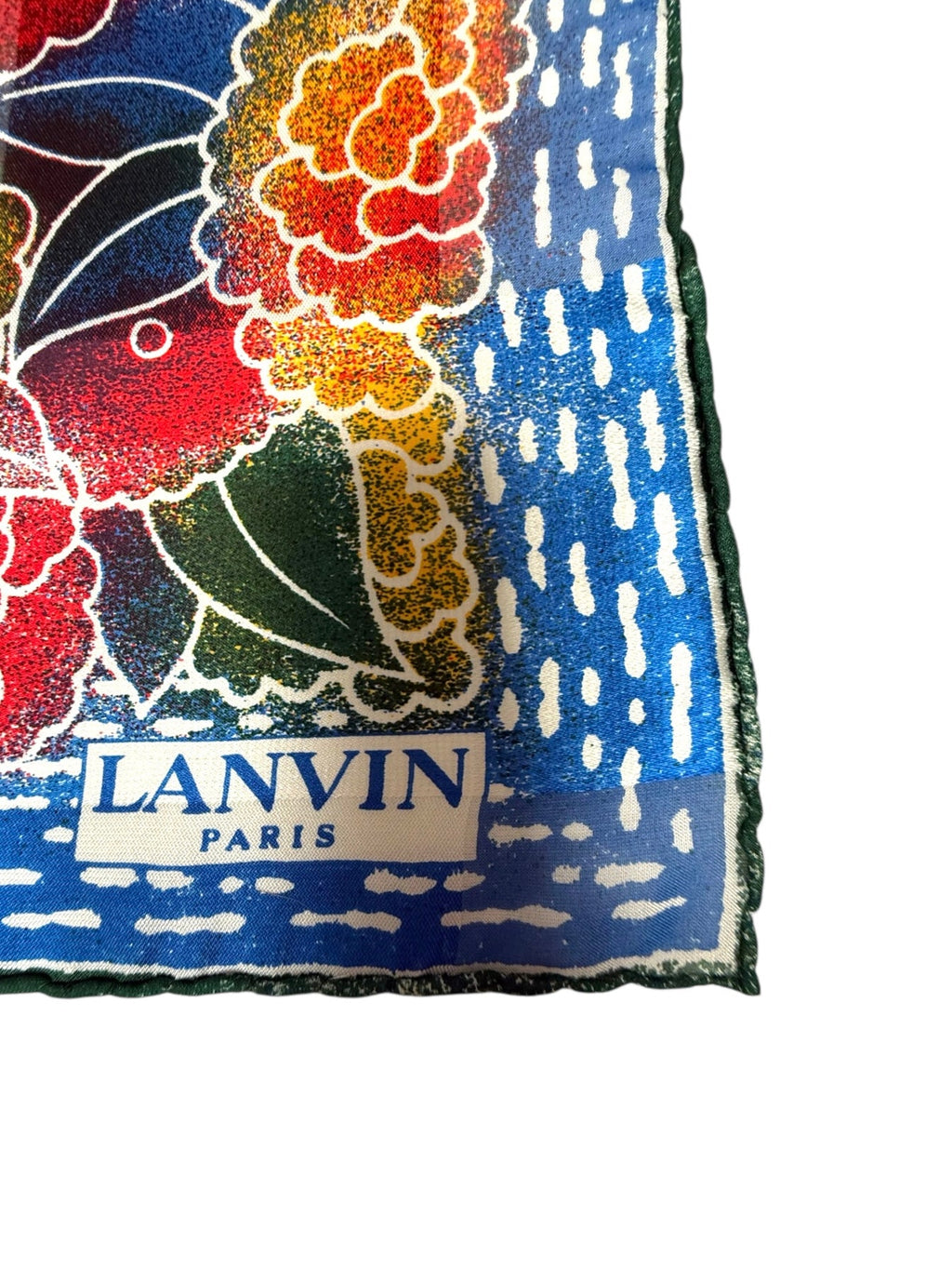Lanvin Blue and Red Silk Scarf