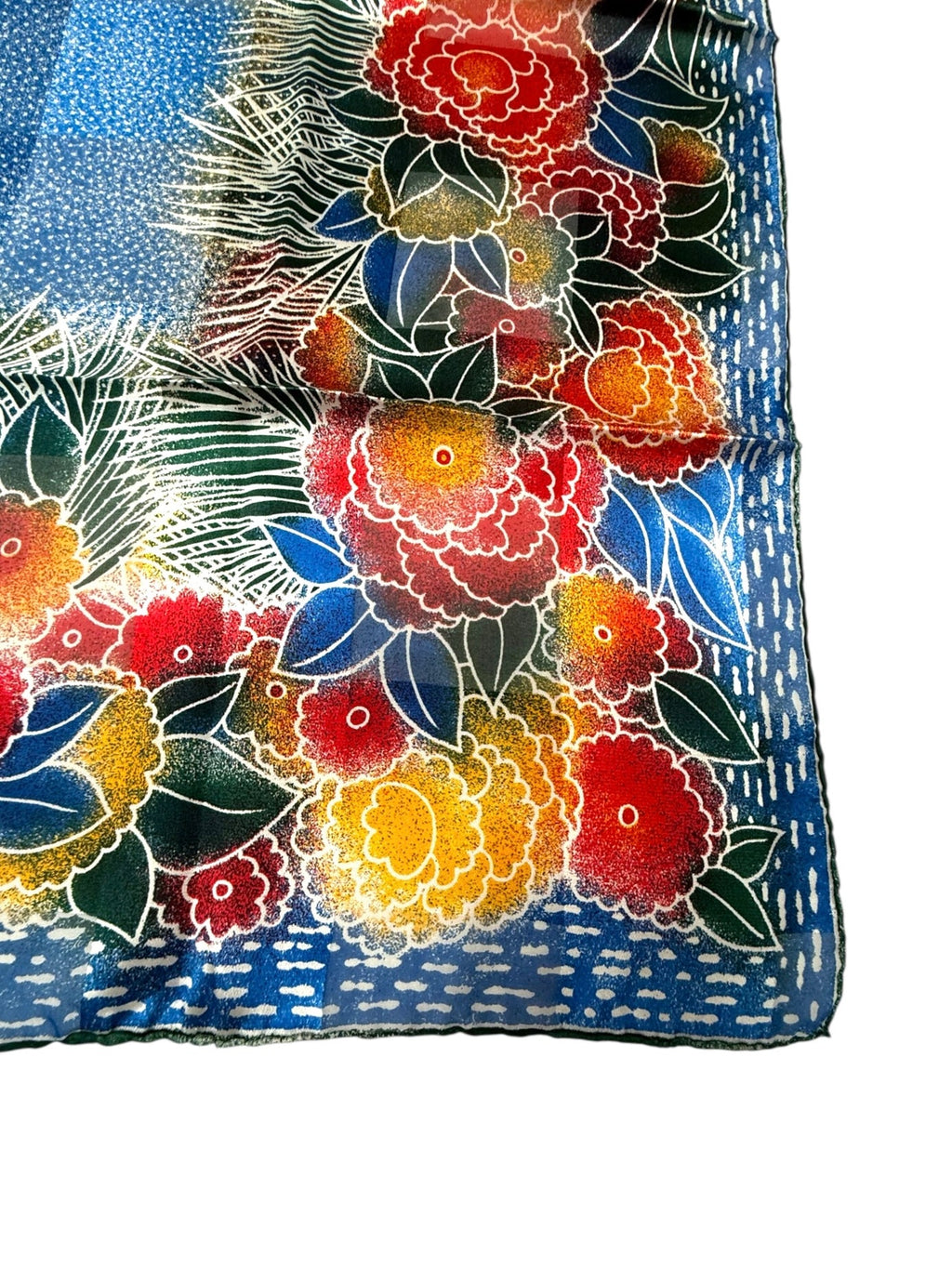 Lanvin Blue and Red Silk Scarf