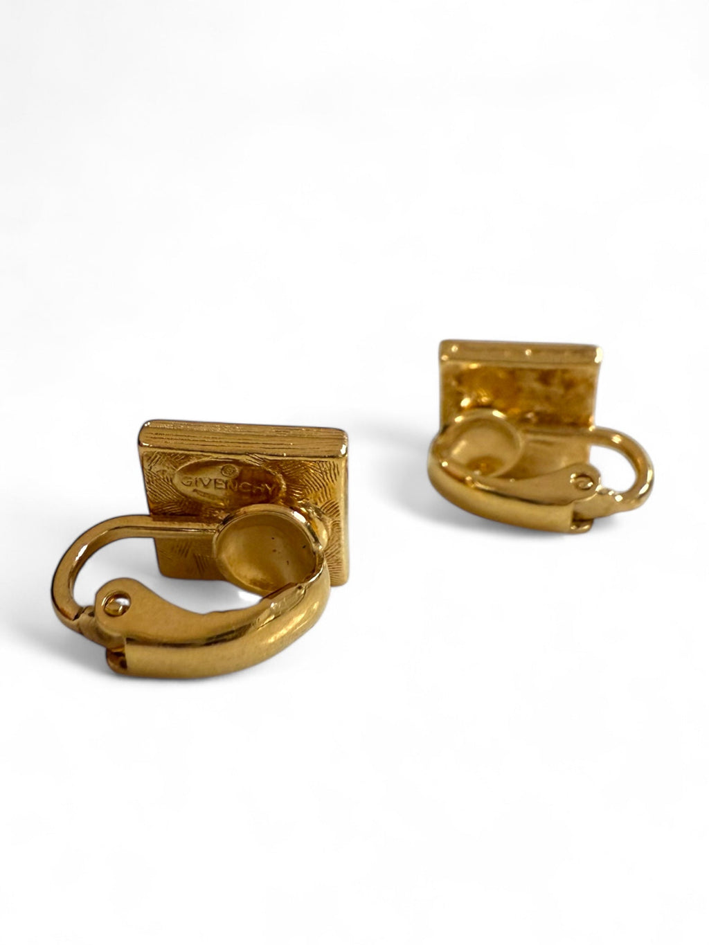 Givenchy Small Gold Plated Clip-On Earrings with Givenchy Logo
