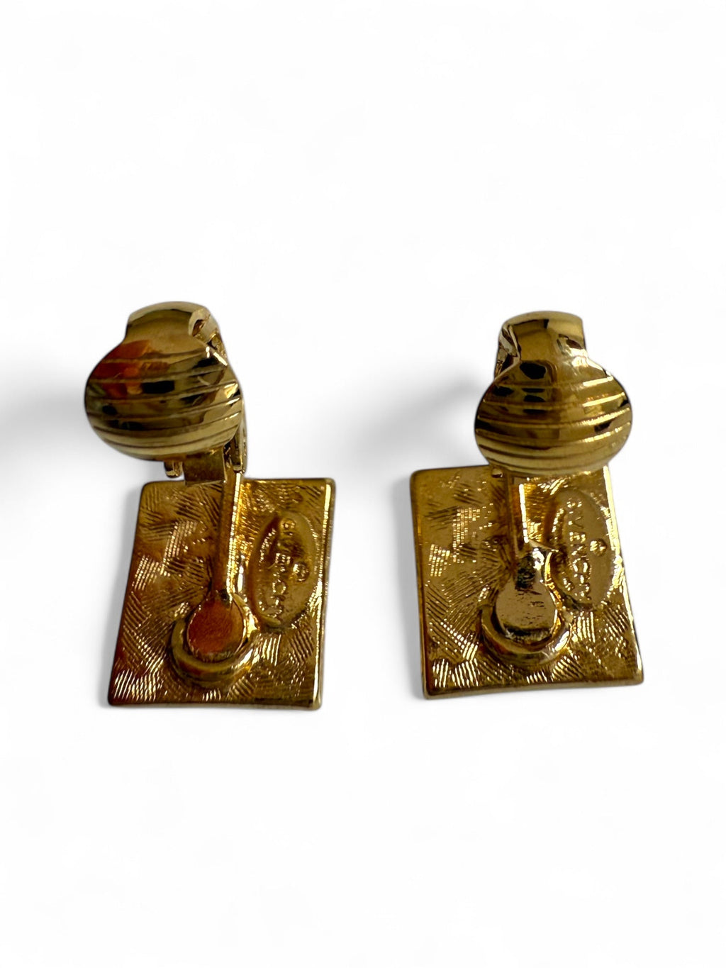 Givenchy Small Gold Plated Clip-On Earrings with Givenchy Logo