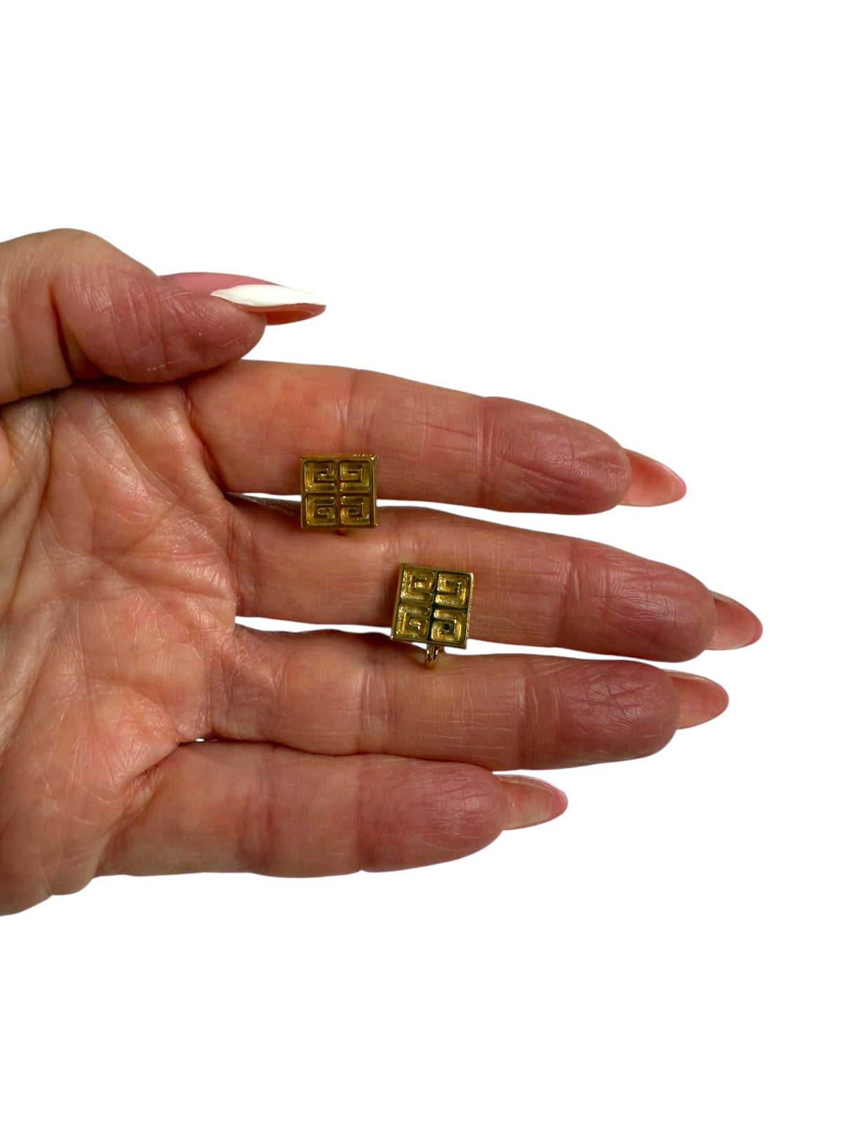 Givenchy Small Gold Plated Clip-On Earrings with Givenchy Logo