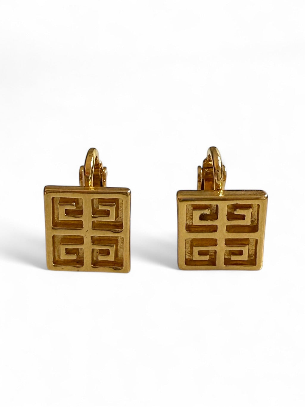 Givenchy Small Gold Plated Clip-On Earrings with Givenchy Logo