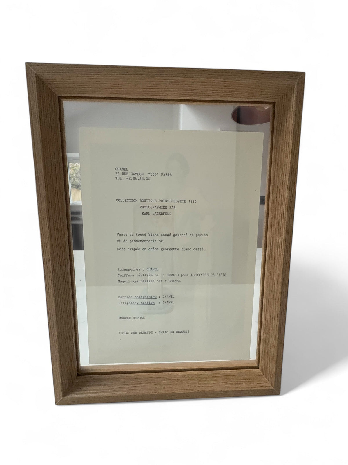 Chanel Set of Six Framed Original Black and White Marketing Prints from 1990