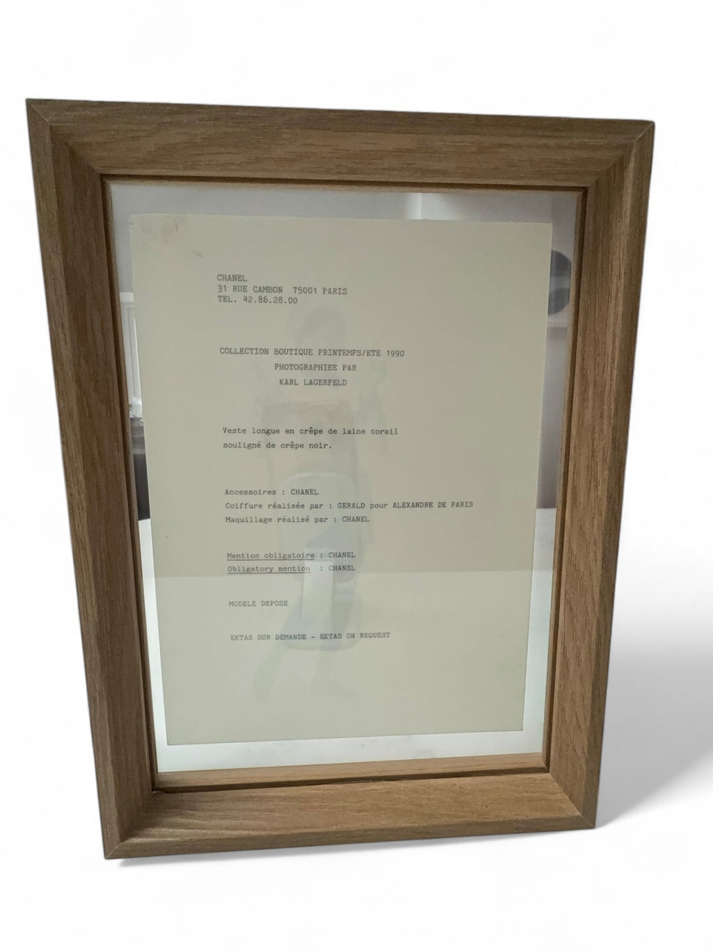 Chanel Set of Six Framed Original Black and White Marketing Prints from 1990
