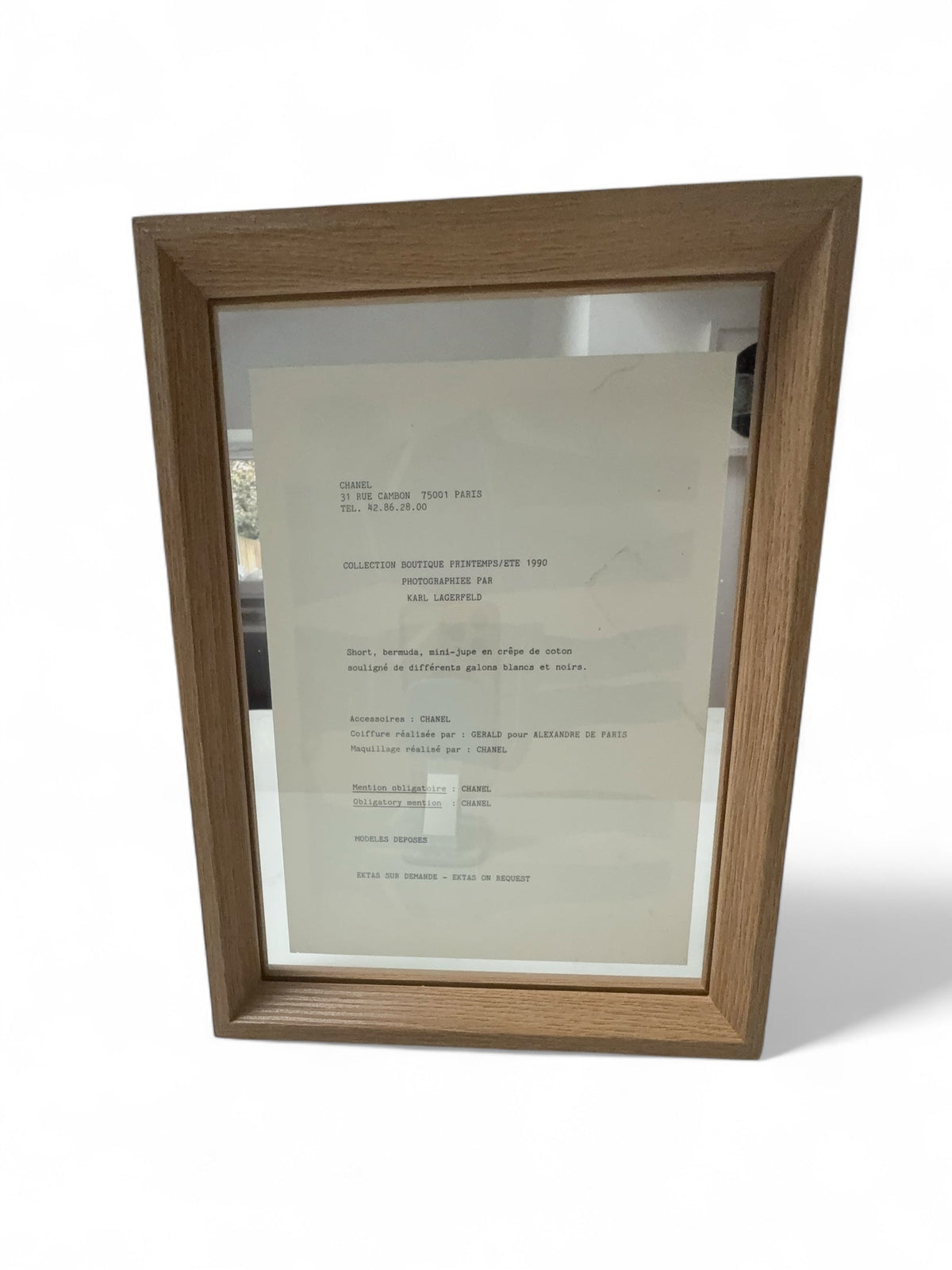 Chanel Set of Six Framed Original Black and White Marketing Prints from 1990