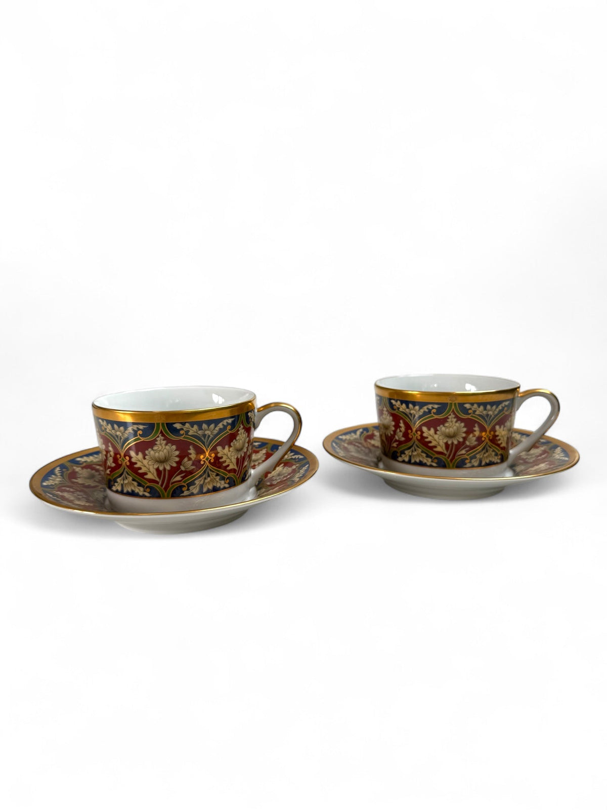 Dior “Tabriz” Design Two Flat Cup and Saucer Sets