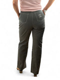 Chanel Grey Crystal CC Logo Flared Cargo Denim Jeans