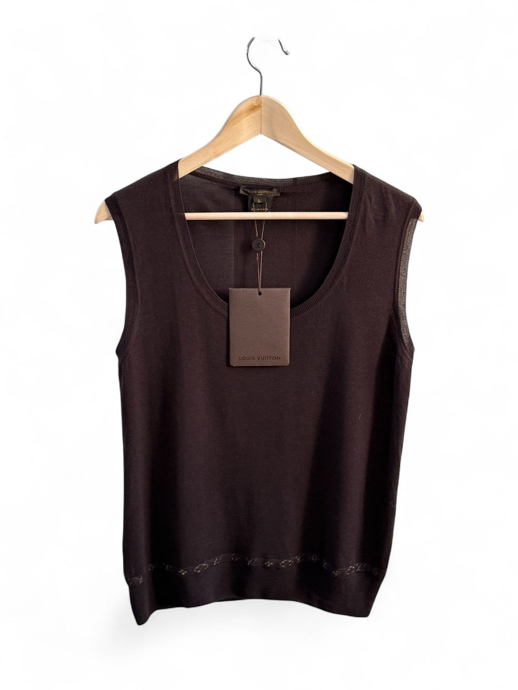 Louis Vuitton Brown Woollen Sleeveless Top