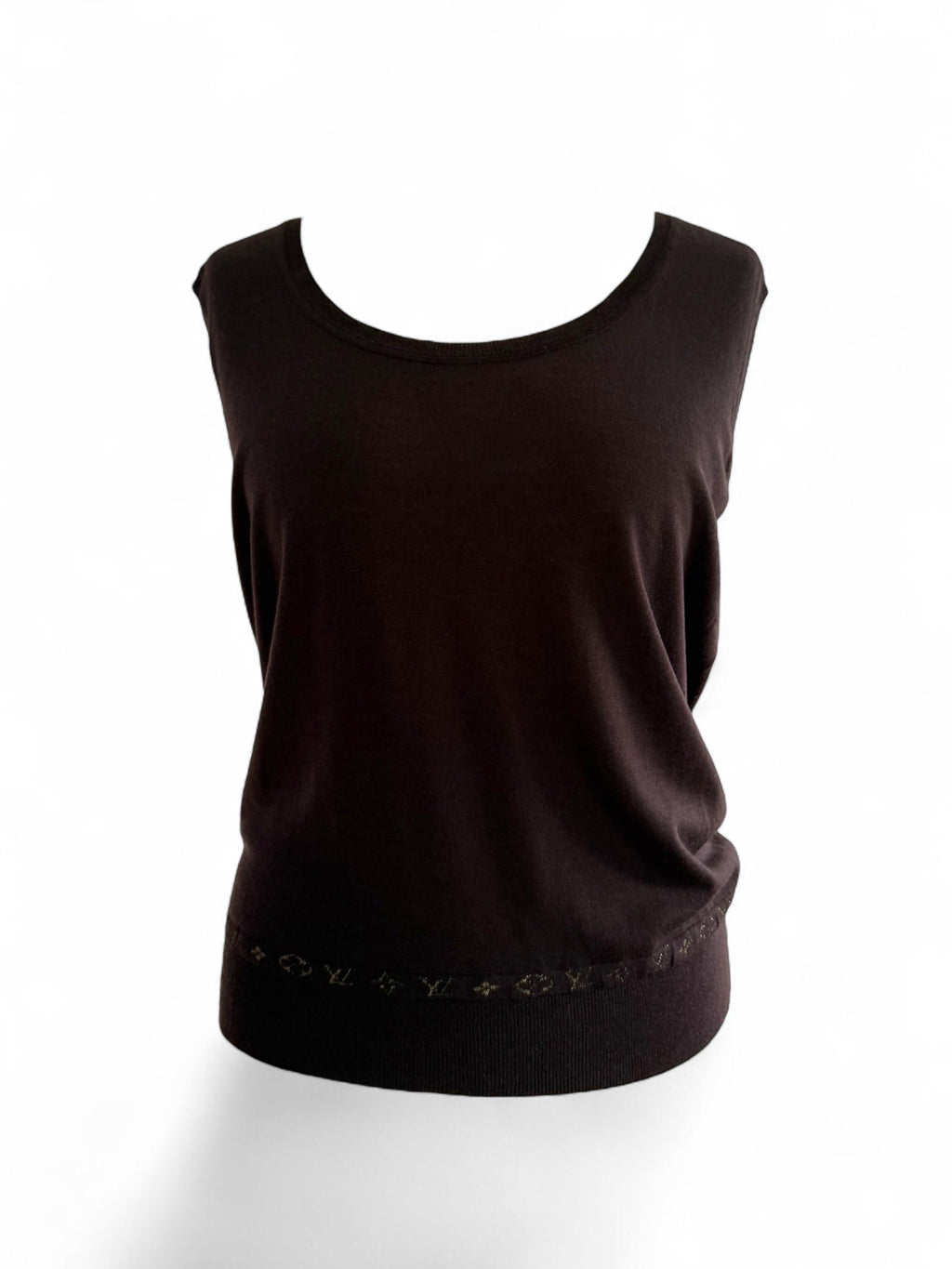 Louis Vuitton Brown Woollen Sleeveless Top