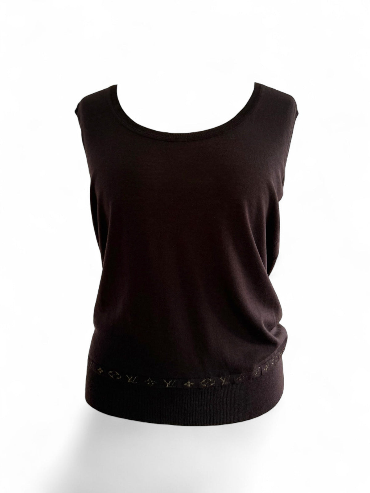 Louis Vuitton Brown Woollen Sleeveless Top