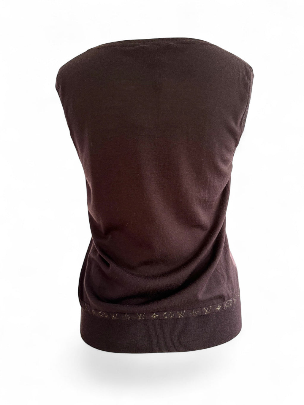 Louis Vuitton Brown Woollen Sleeveless Top