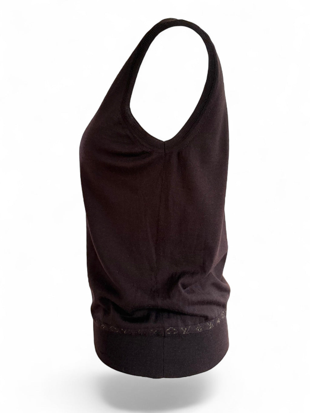 Louis Vuitton Brown Woollen Sleeveless Top