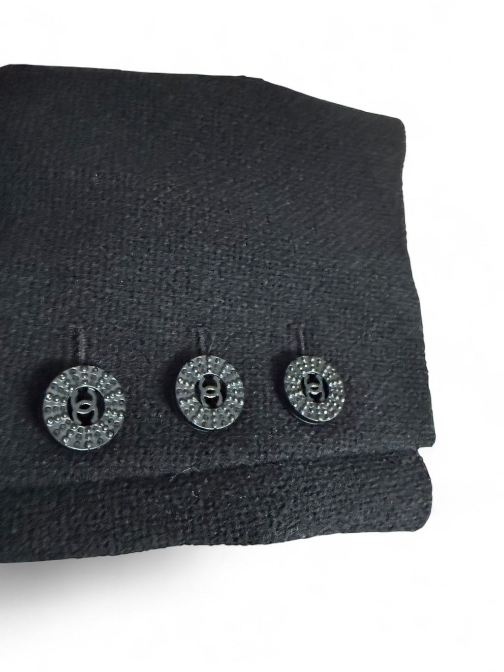Chanel Black Wool Dress with Thick Embossed Belt