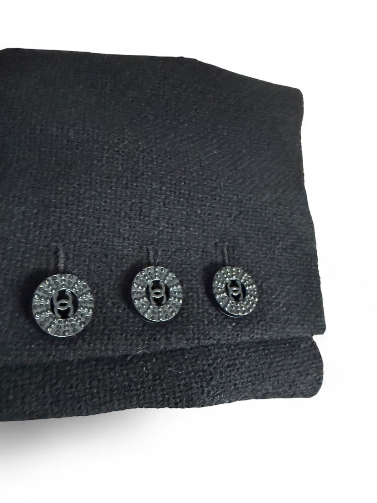 Chanel Black Wool Dress with Thick Embossed Belt