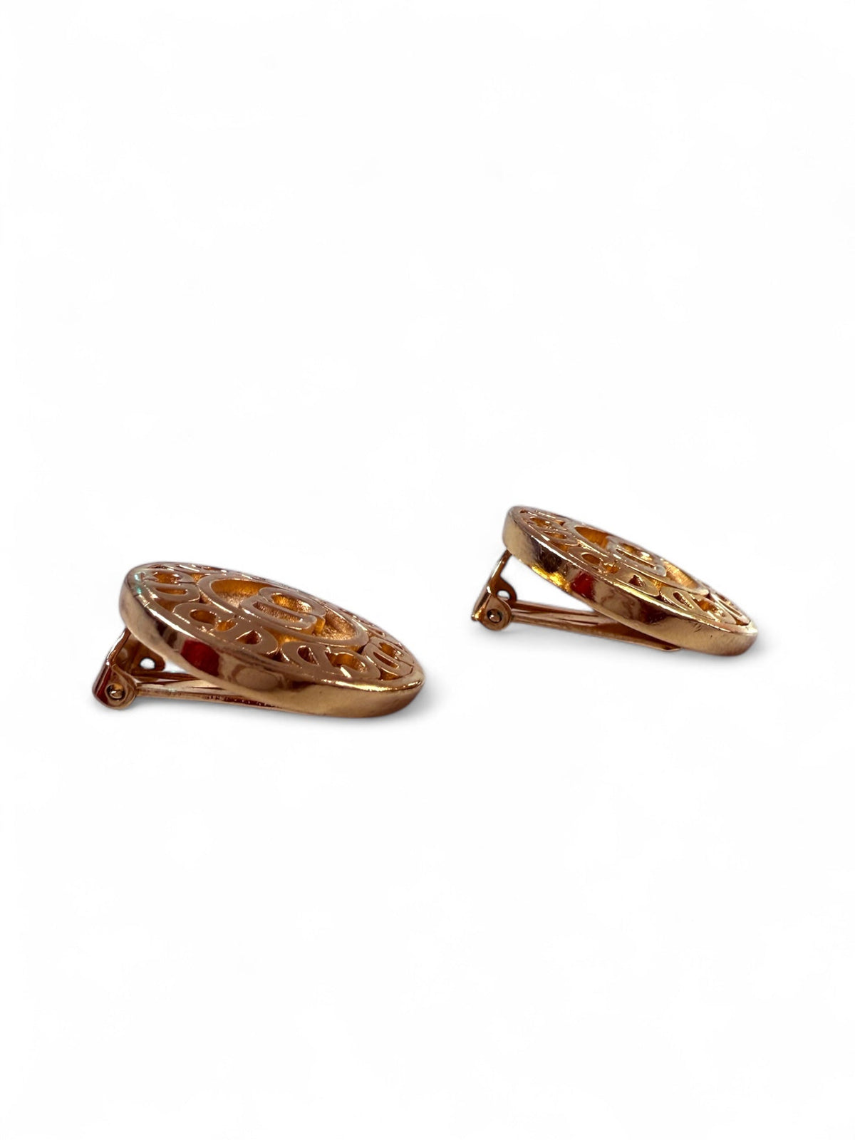 Dior Gold Plated Monogram Clip On Earrings