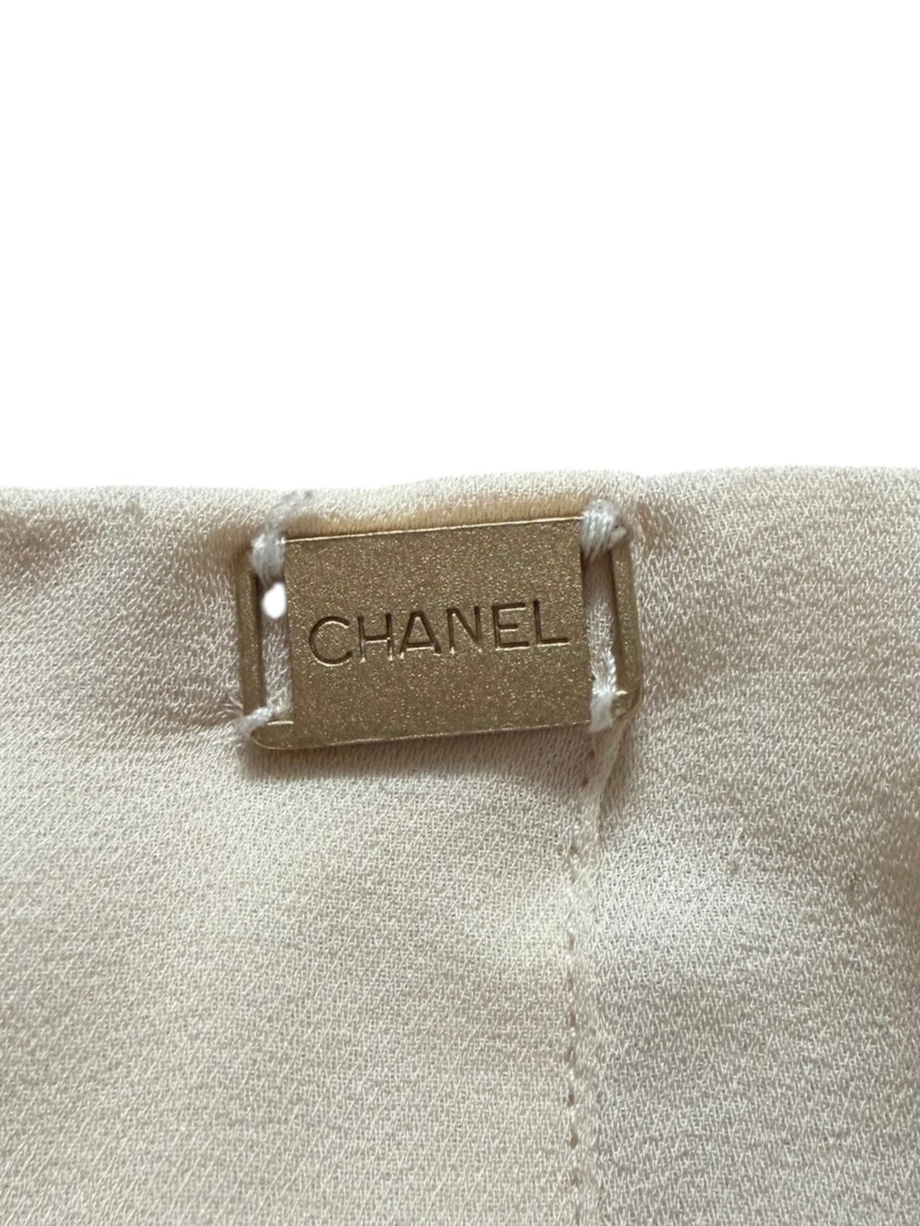 Chanel Cream Midi Silk Skirt with Pleats
