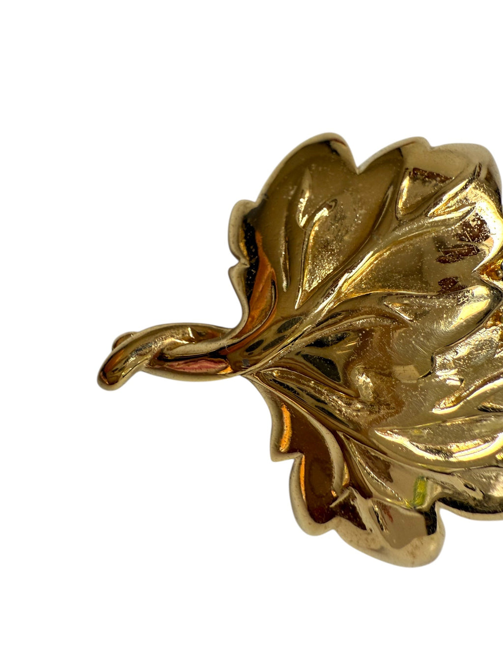 Givenchy Gold Plated Crystal Leaf Design Brooch