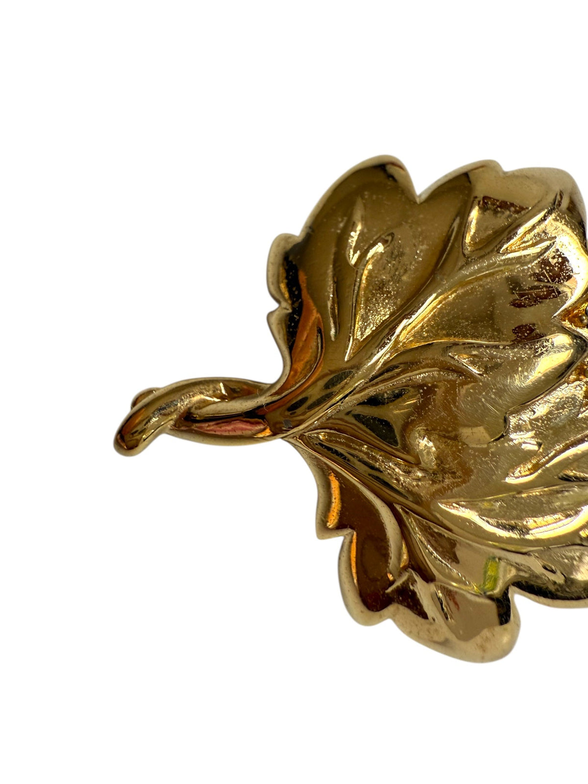 Givenchy Gold Plated Crystal Leaf Design Brooch