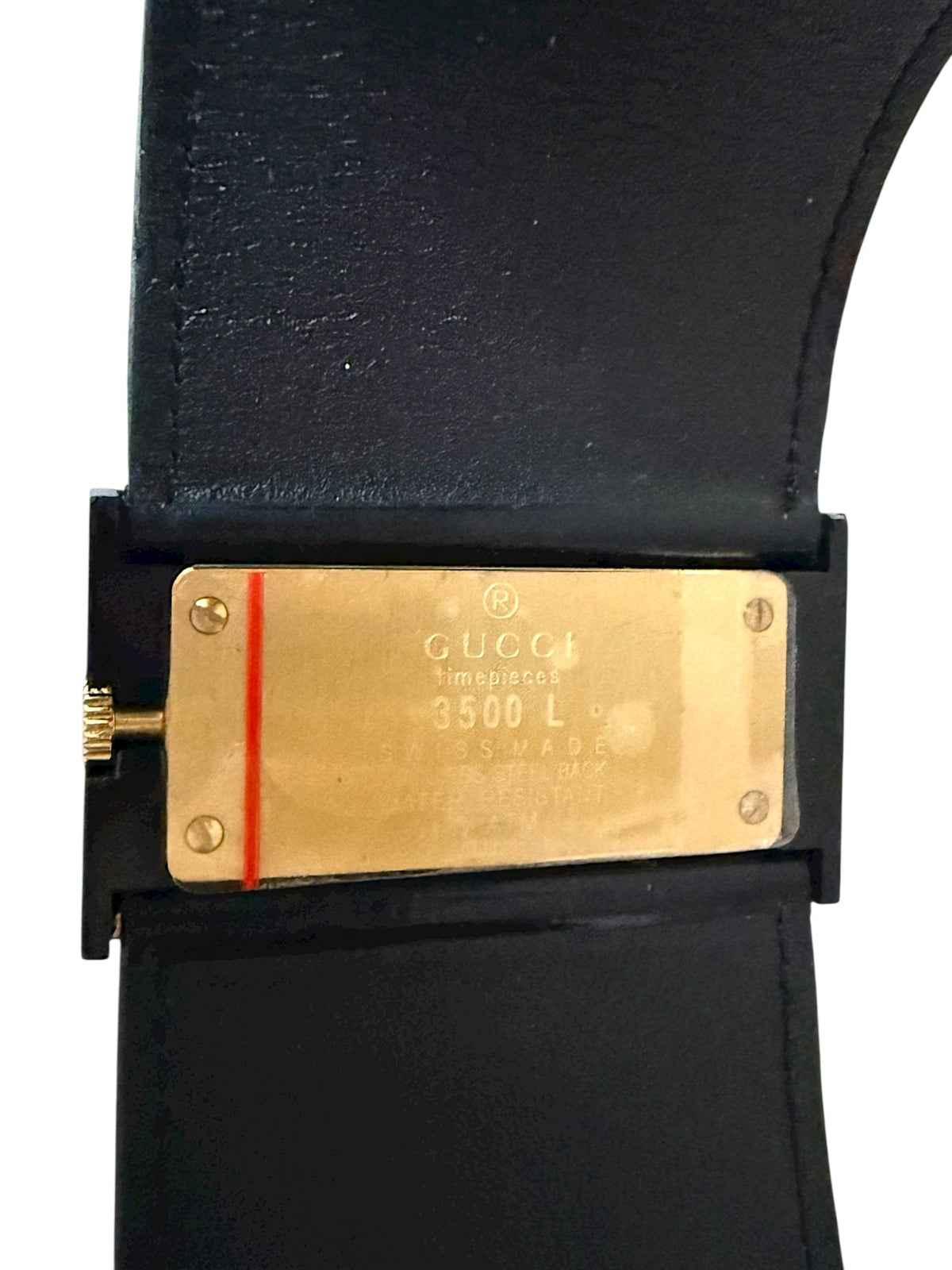 Gucci Black Strap and Gold Dial Minimalist Style Watch