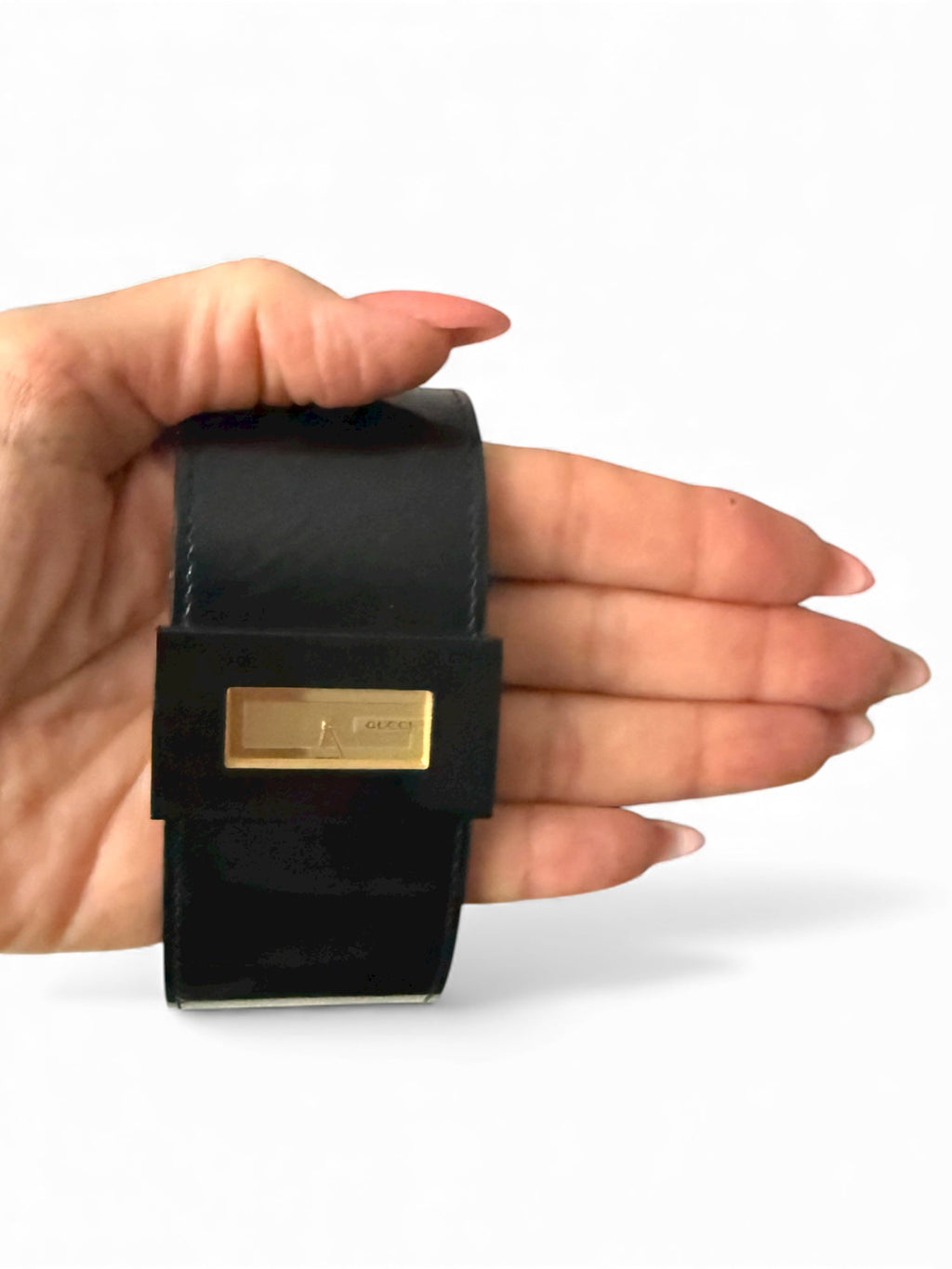 Gucci Black Strap and Gold Dial Minimalist Style Watch