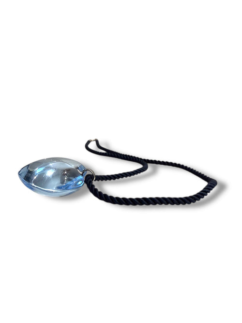 Baccarat Pale Blue Crystal Heart Shaped Pendant Necklace
