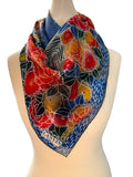 Lanvin Blue and Red Silk Scarf