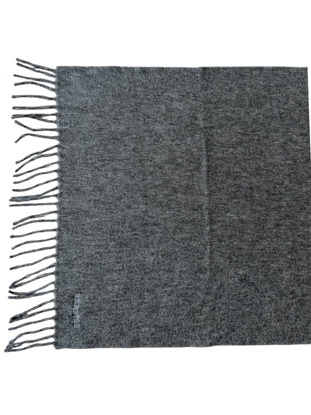 Hermès Anthracite Grey Long Cashmere and Silk Scarf