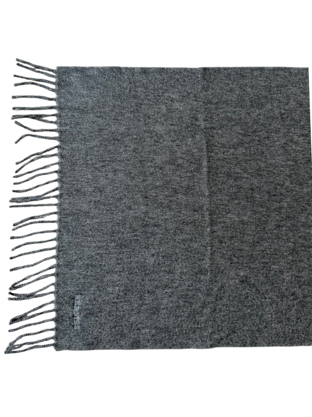 Hermès Anthracite Grey Long Cashmere and Silk Scarf