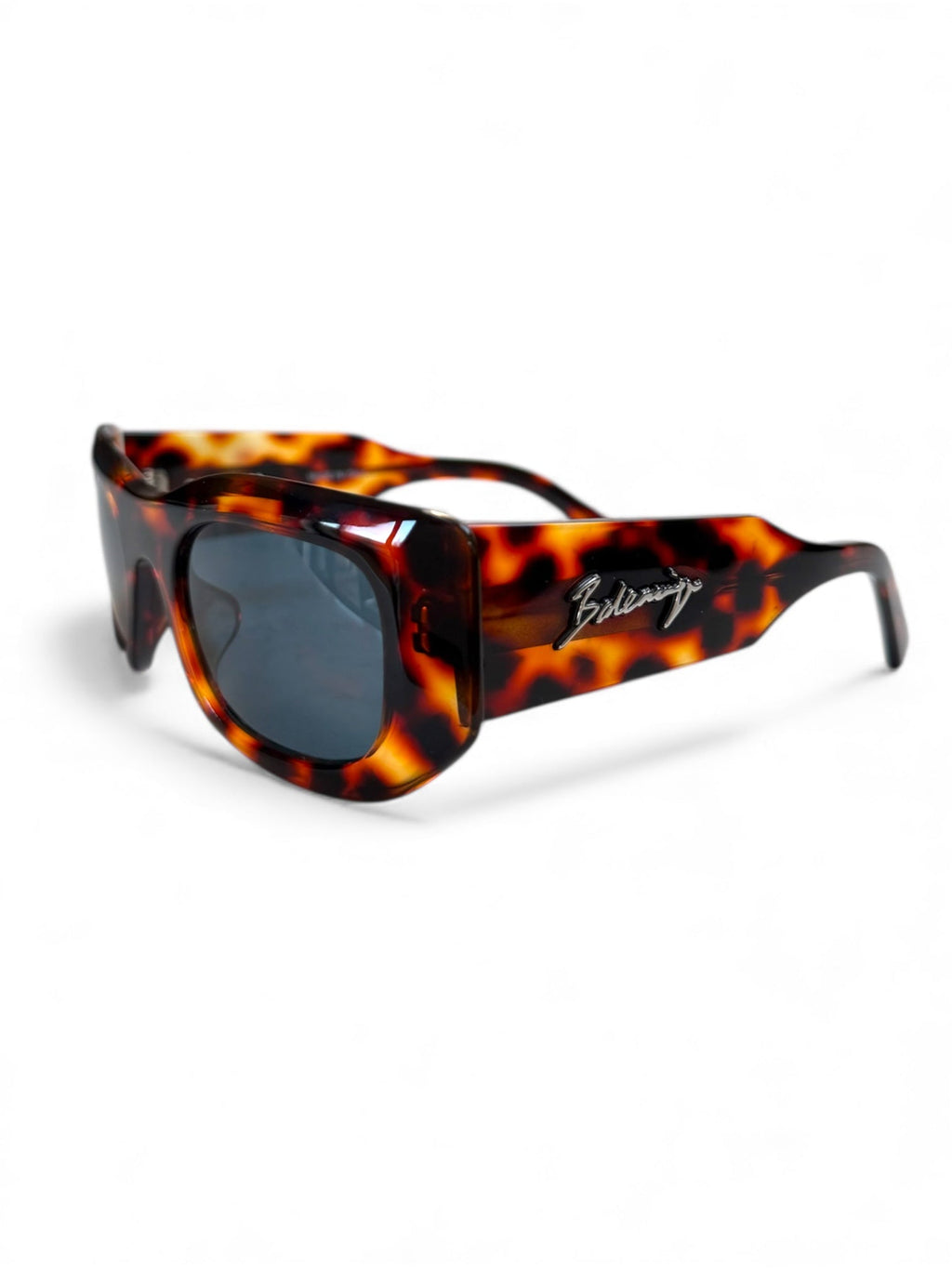 Balenciaga Havana Brown Sunglasses with Balenciaga Logo at Temples