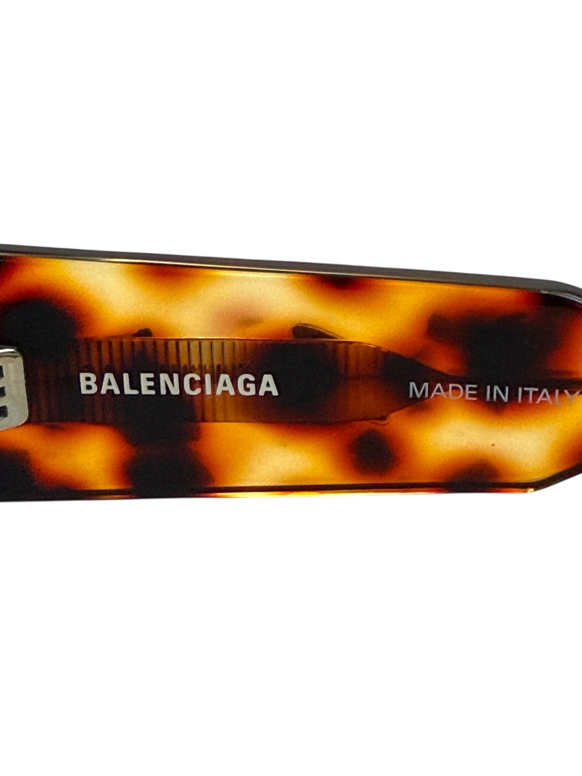 Balenciaga Havana Brown Sunglasses with Balenciaga Logo at Temples