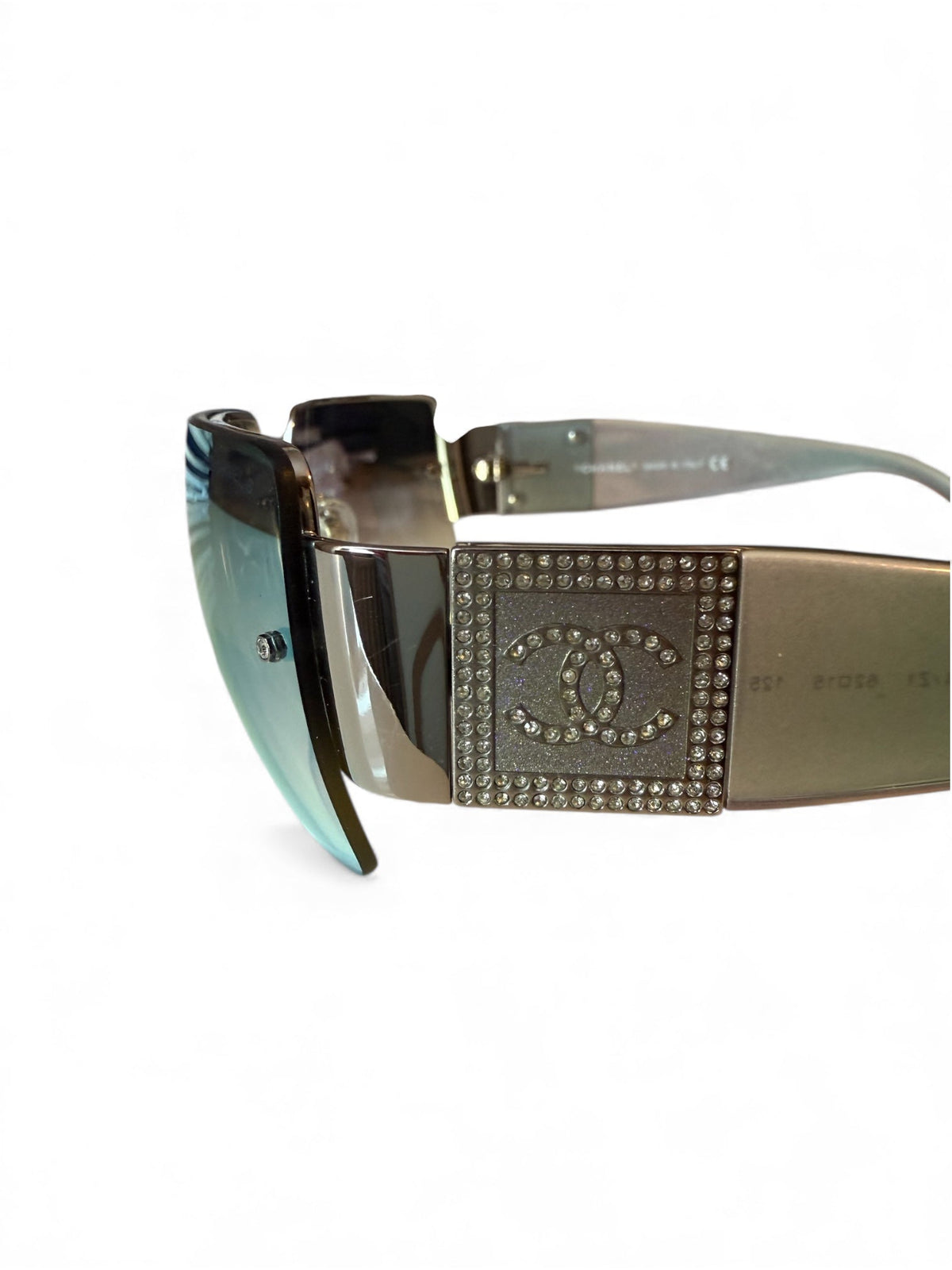 Chanel Iridescent Blue Tint and Crystal Sunglasses
