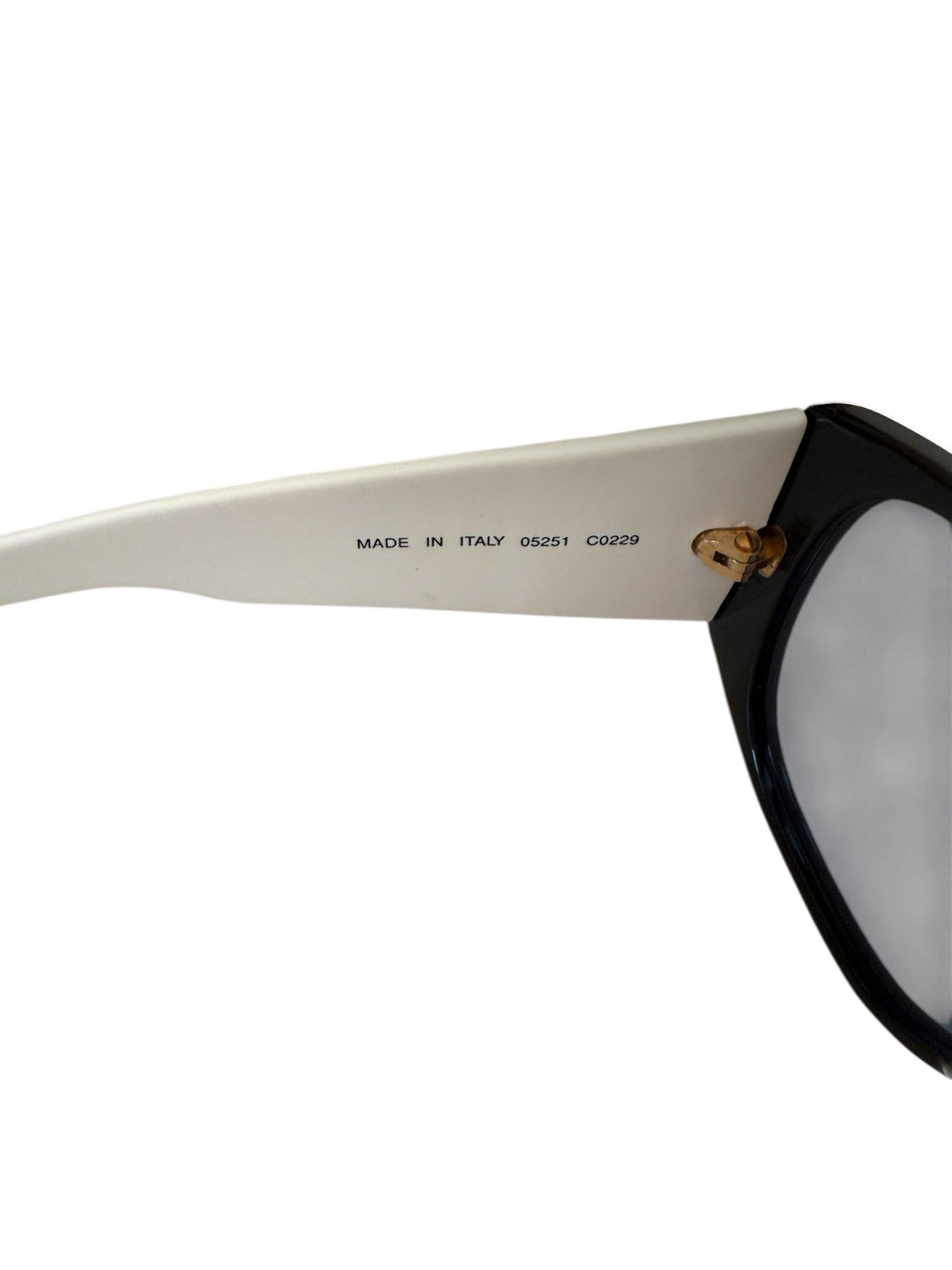 Chanel Black and White Sunglasses With Blue Tinted Lenses