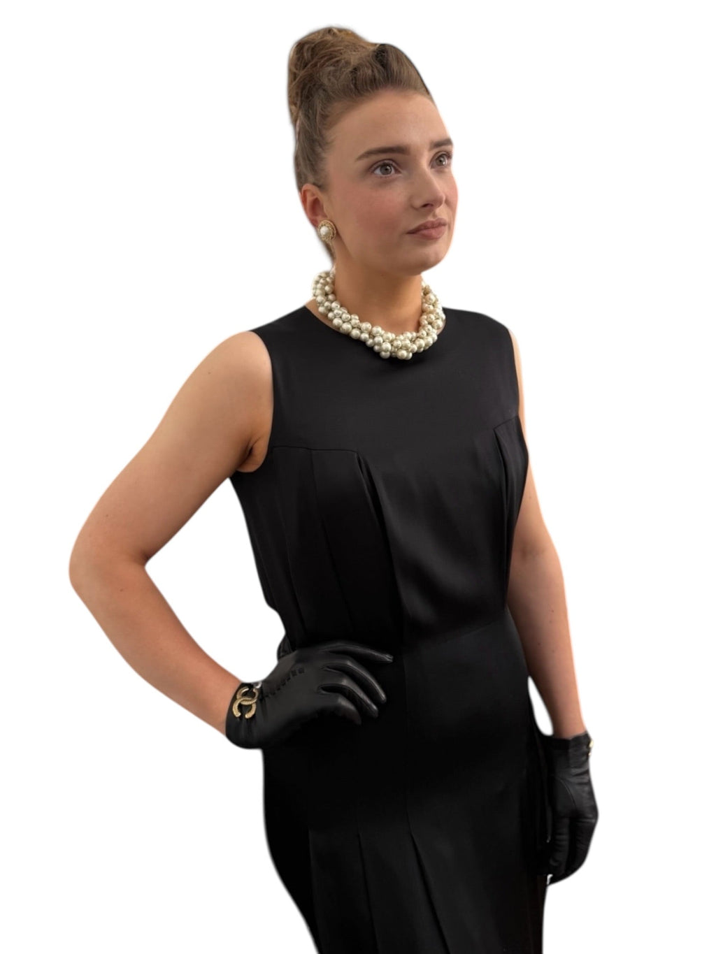 Chanel Black Silk Mid Length Cocktail Dress