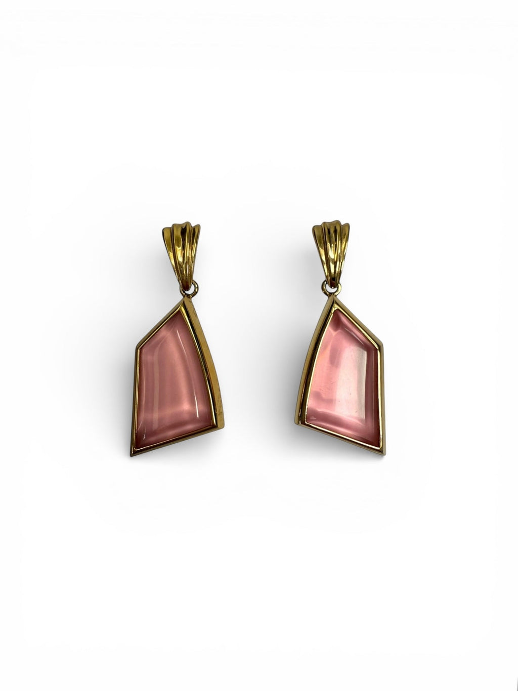 Givenchy Peach Lucite and Gold Plated Necklace and Earrings Set