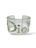 Dior Clear Resin Crystal Logo Cuff Bracelet