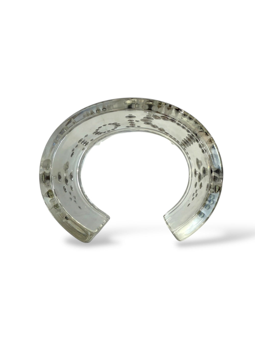 Dior Clear Resin Crystal Logo Cuff Bracelet
