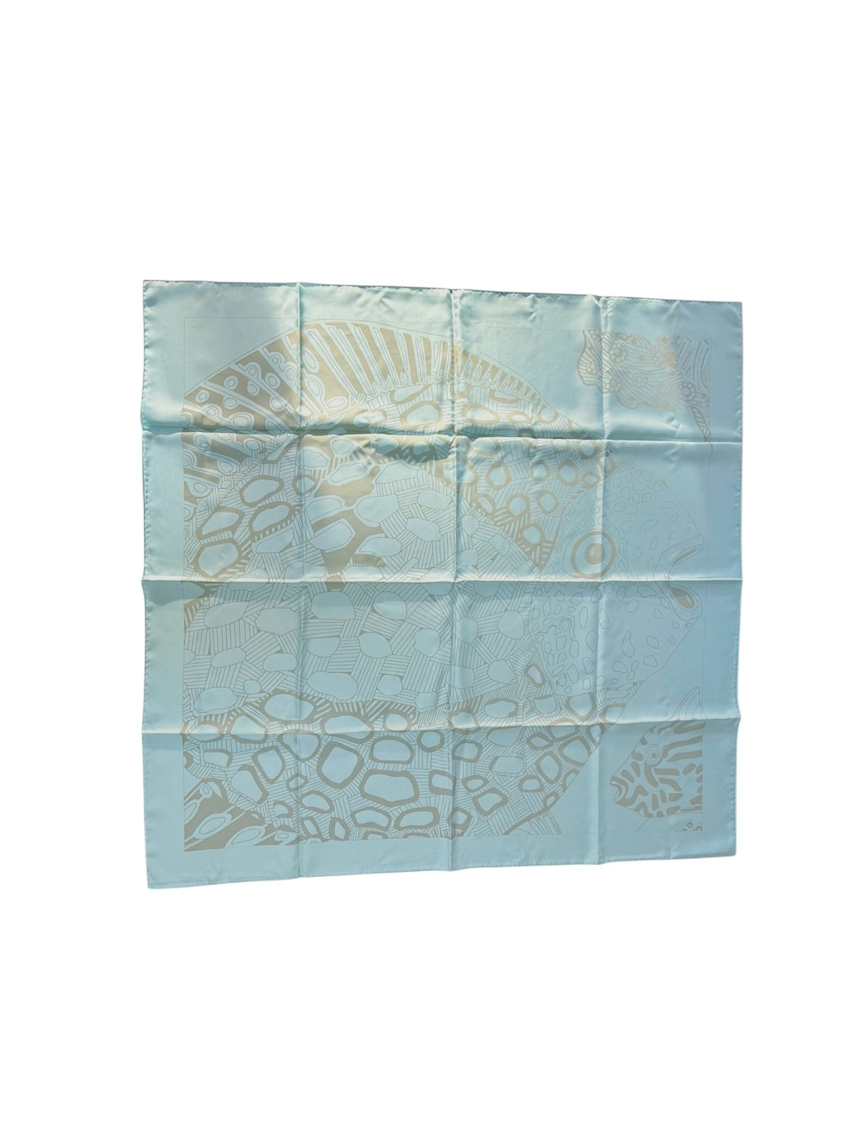 Hermès Silk Scarf Grands Fonds Pattern in Pale Blue