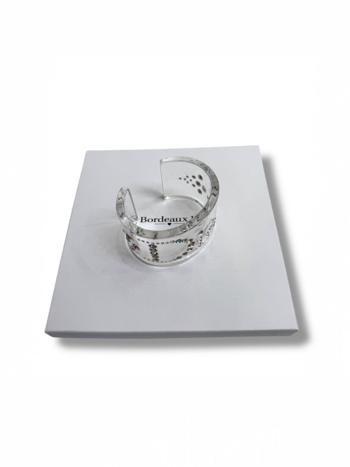 Dior Clear Resin Crystal Logo Cuff Bracelet
