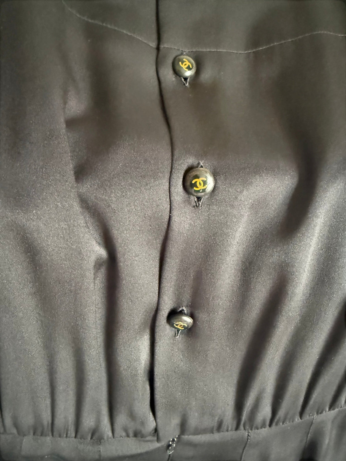 Chanel Black Silk Mid Length Cocktail Dress