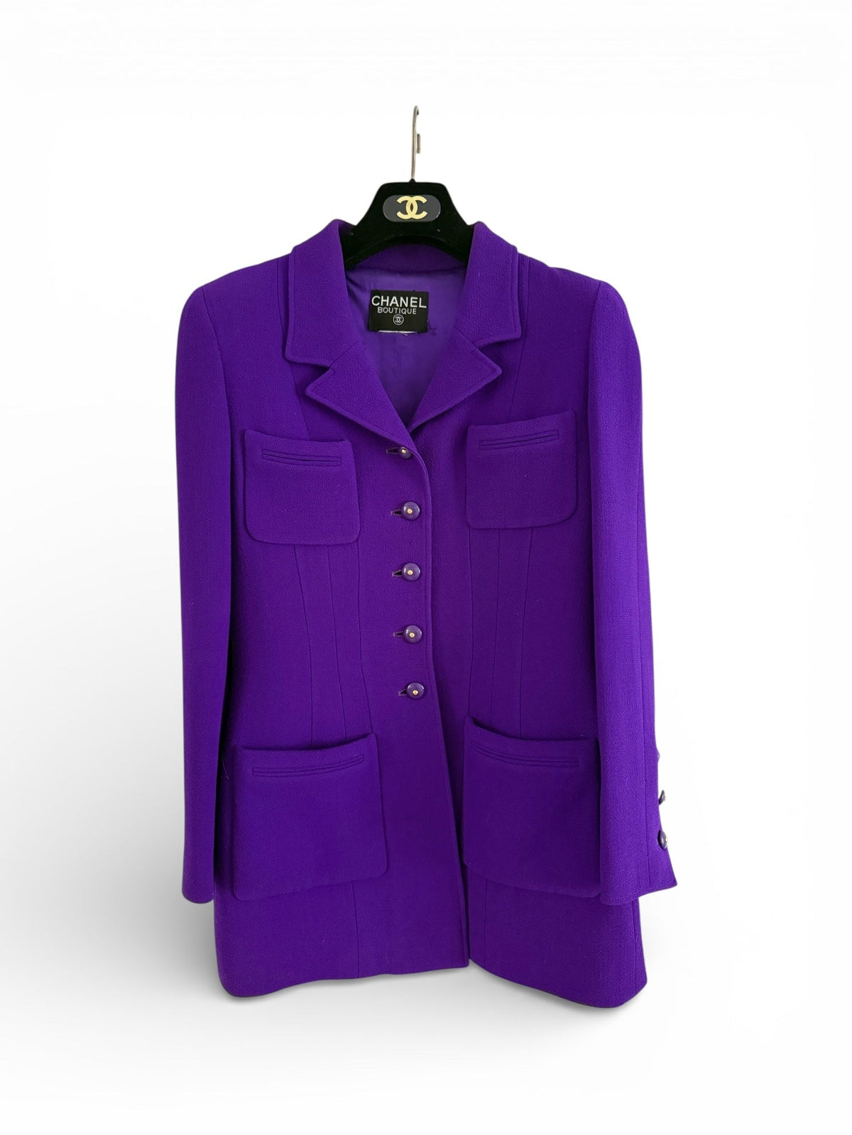 Chanel Purple Long Single Breasted Jacket